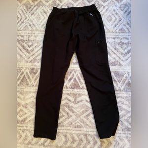 Figs scrub bottoms, straight leg, size small, black